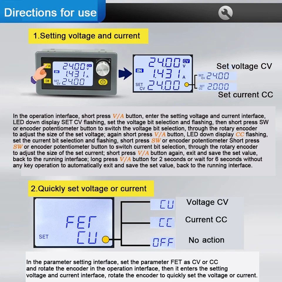 DC Power Supply For Dewalt 18V 20V Battery Adjustable Voltage Digital Display US