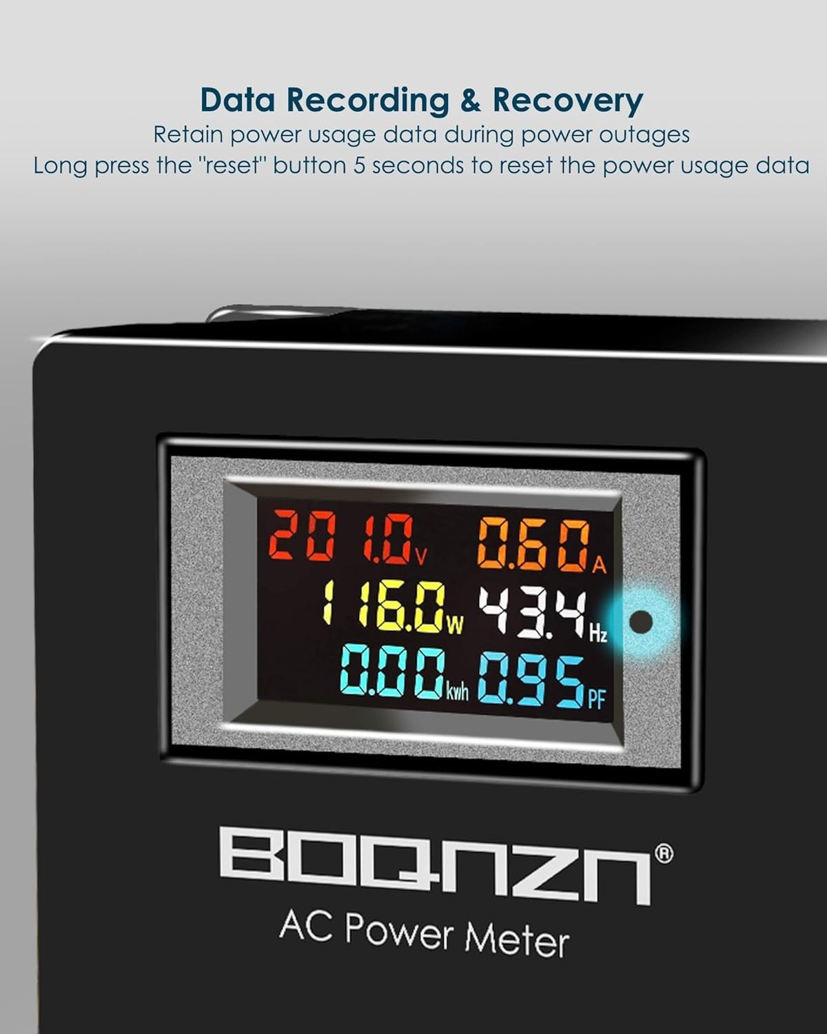50A AC Power Meter, 240V NEMA 14-50P to NEMA 14-50R LCD Display Digital Multimet