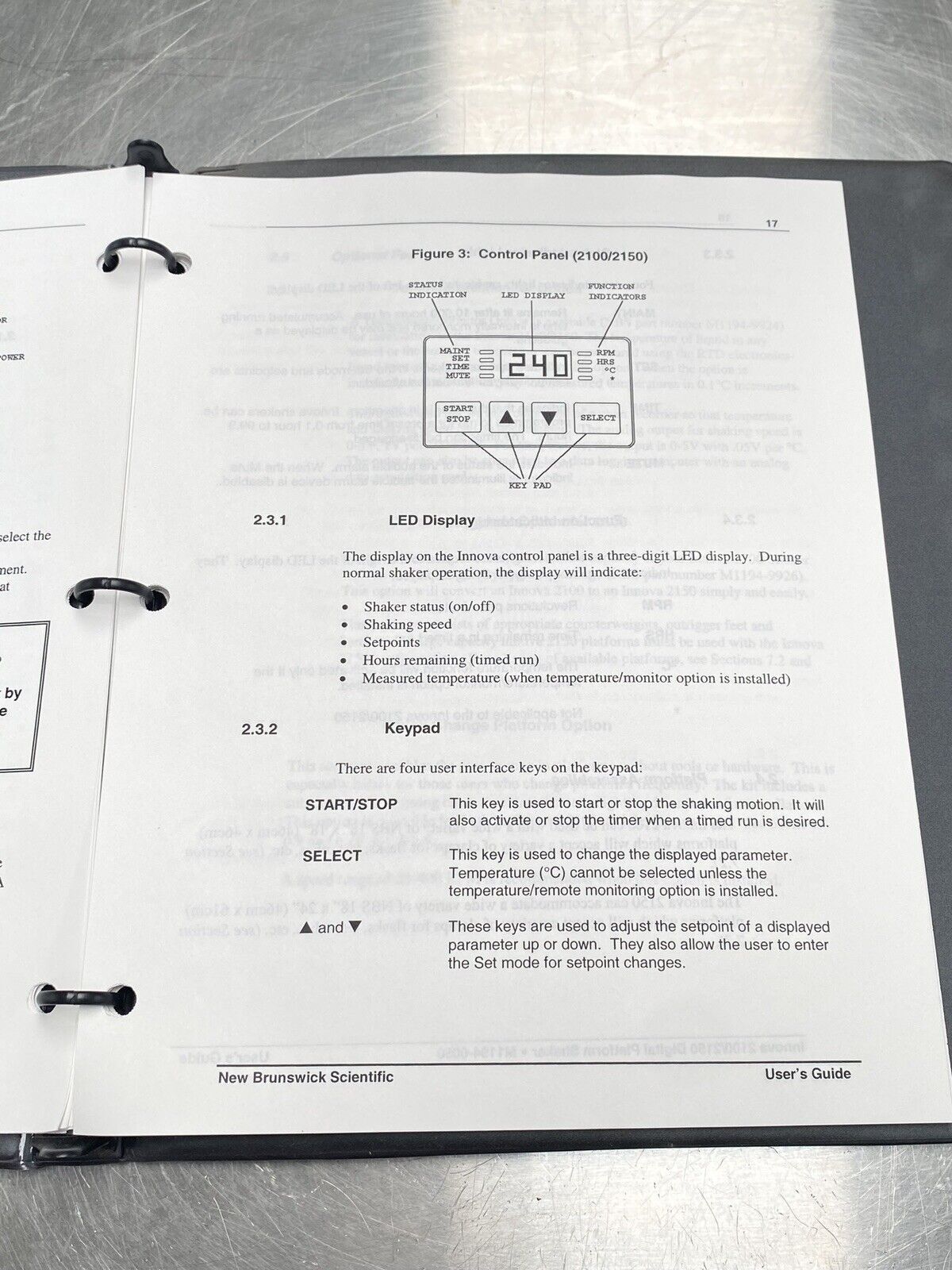 New Brunswick Scientific Innova 2100 2150 Shaker- Manual / Users Guide / Book