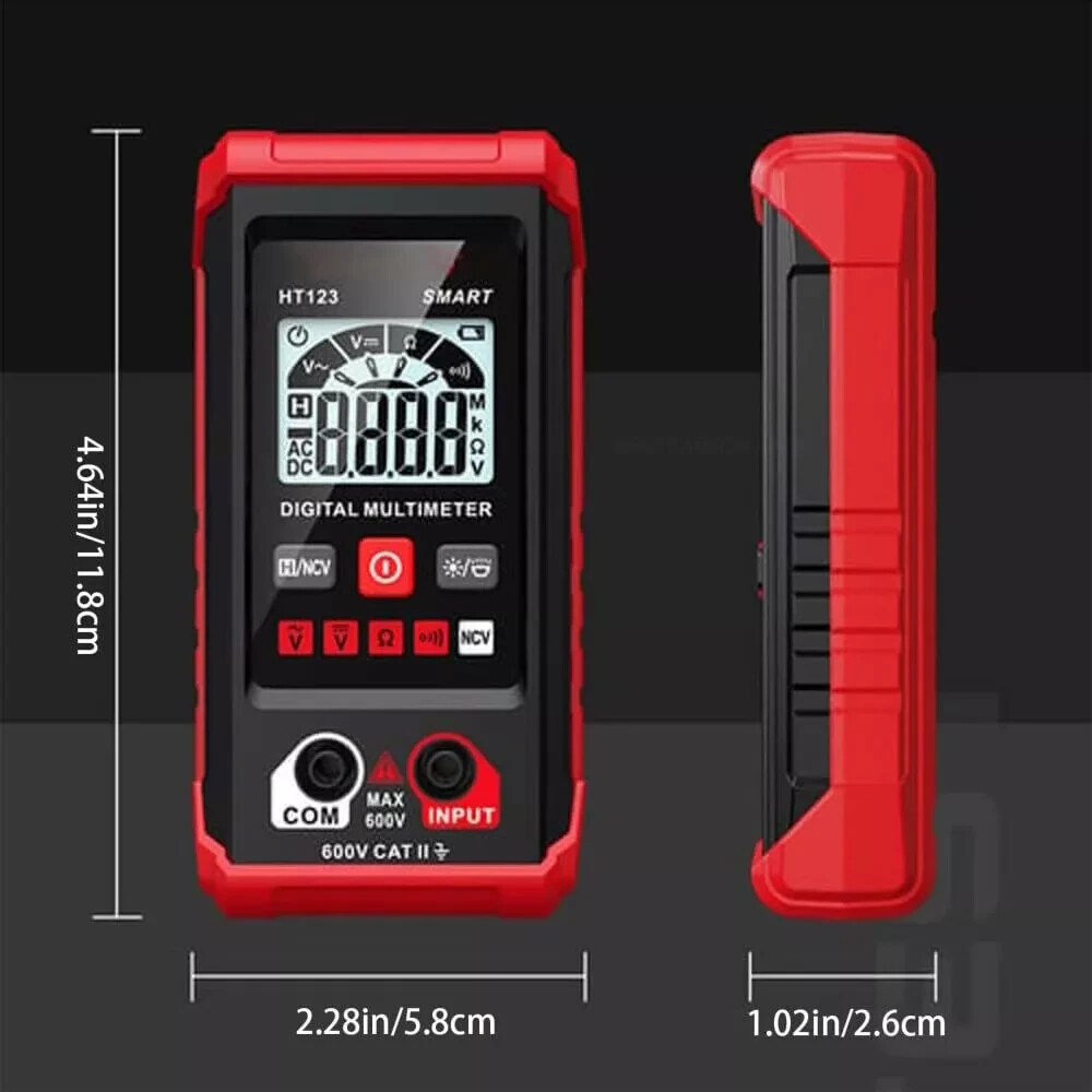 HT123 Digital Multimeter Smart Voltmeter Ohmmeter AC DC Meter Tester – US