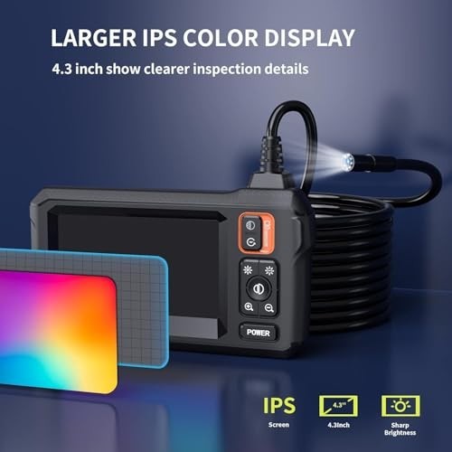 Endoscope Camera 4.3 Inch LCD 1080P HD Borescope IP67 Waterproof Snake
