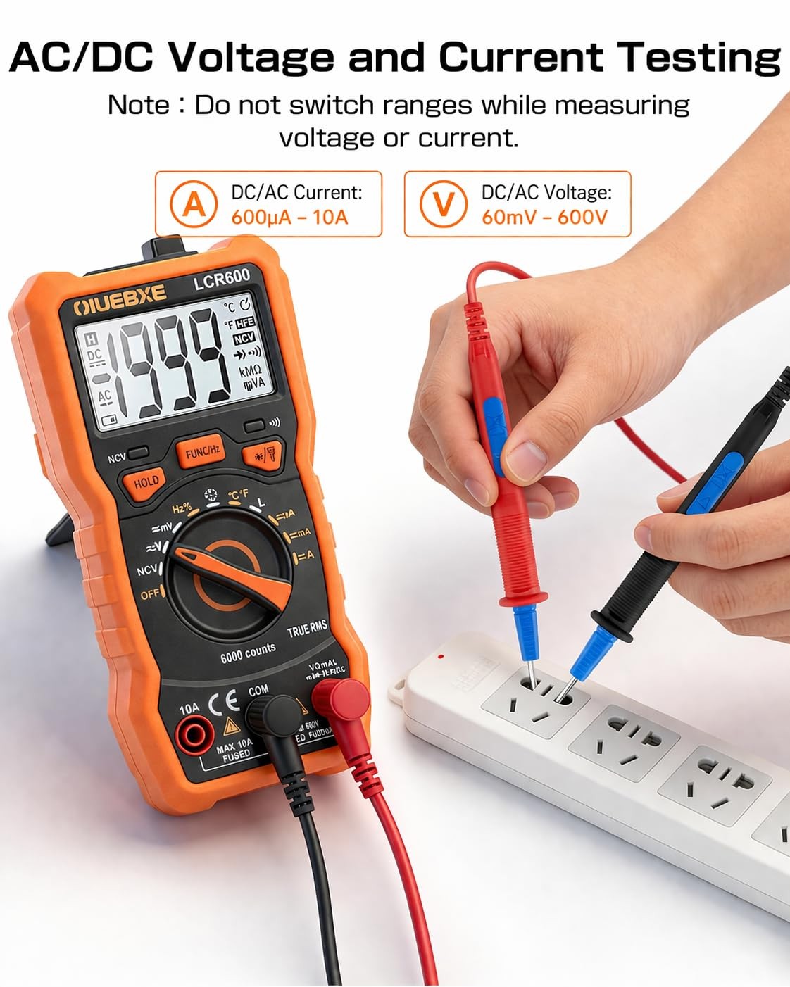 OIUEBXE LCR600 Fast Testing Digital Multimeter with Inductance Meter, orange
