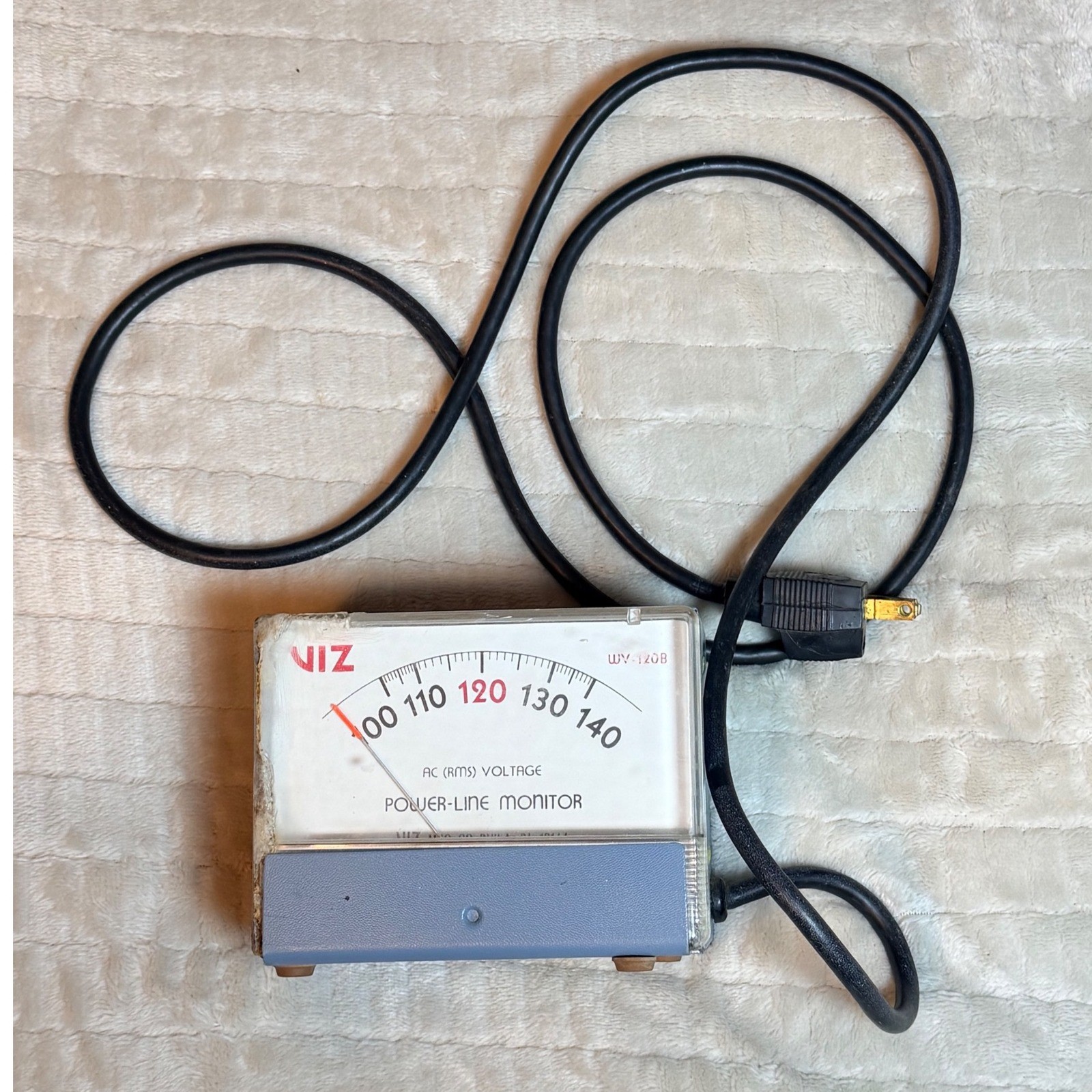 VIZ WV-120B Power-Line Monitor Vintage AC RMS Voltage Meter Blue Tested