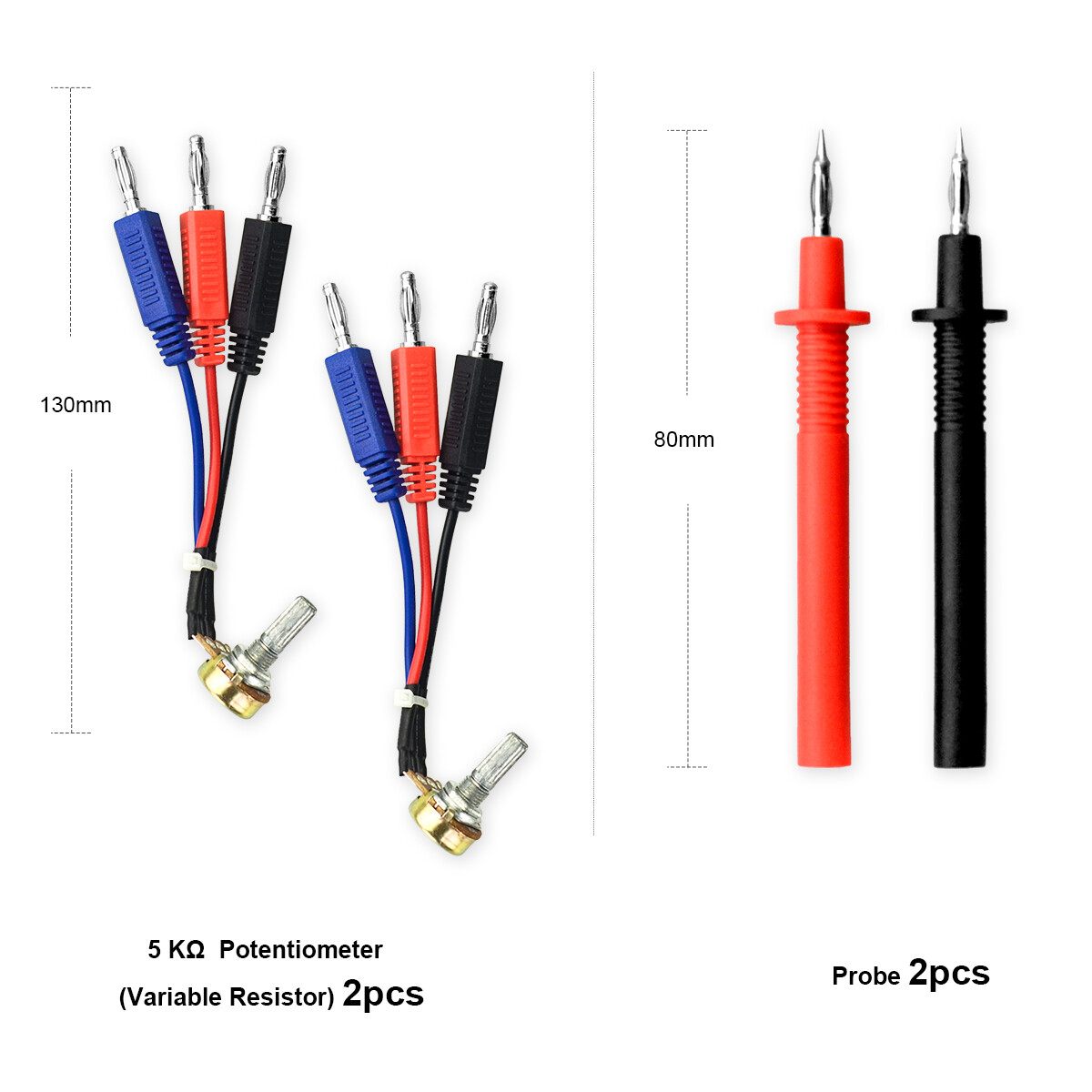 Automotive Multimeter Test Leads Kit Insulated Banana Plug Alligator Clip Probe