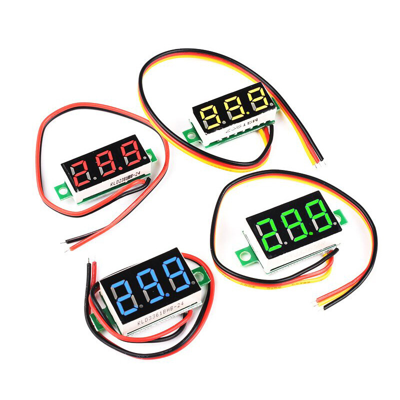 Mini Size LED Panel Voltage Meter 3-Digital LCD Display Adjustment Voltmeter