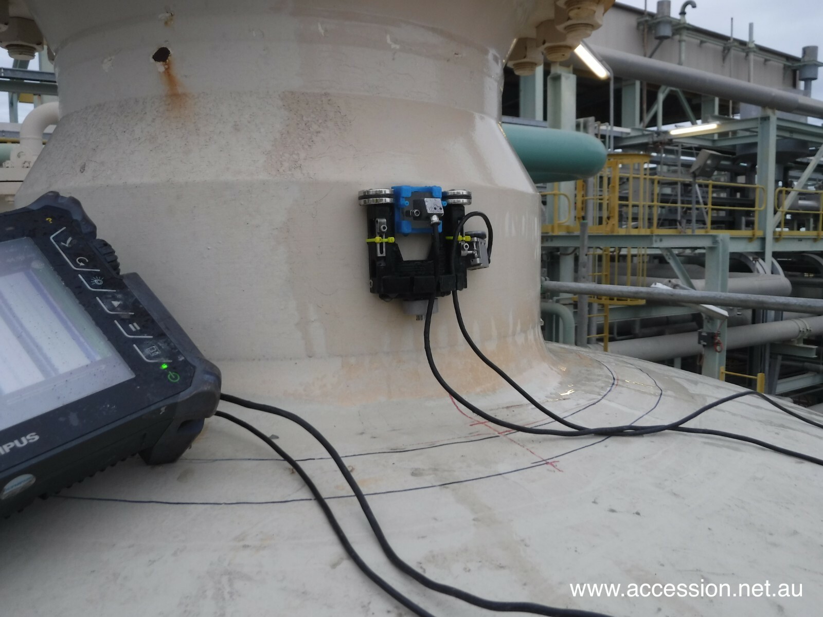 NDT Phased Array PAUT Inspection scanner, small size 3 wheels weld or corrosion