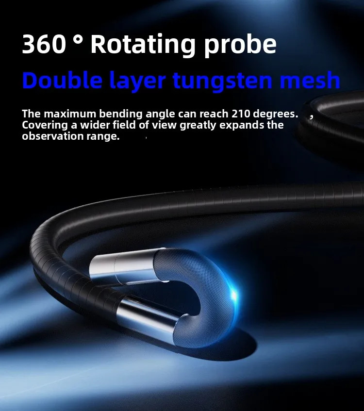7-inch Borescope big-screen 360° rotating wide-angle camera endoscope car check