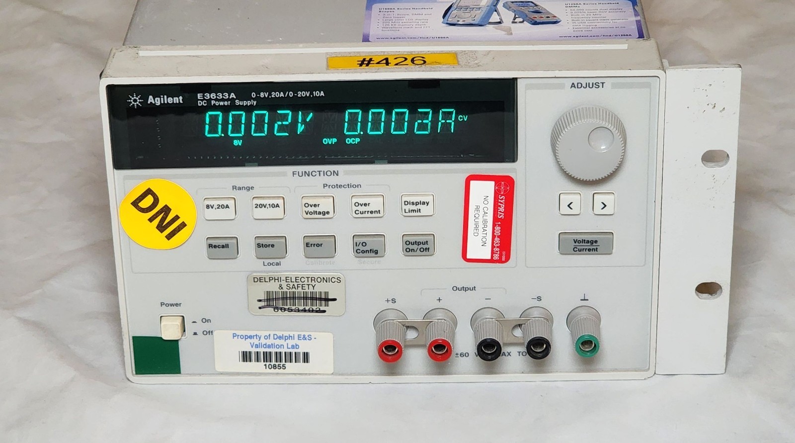 Agilent E3633A DC Power Supply 0-8V, 20A/0-20V, 10A HP Keysight 115V
