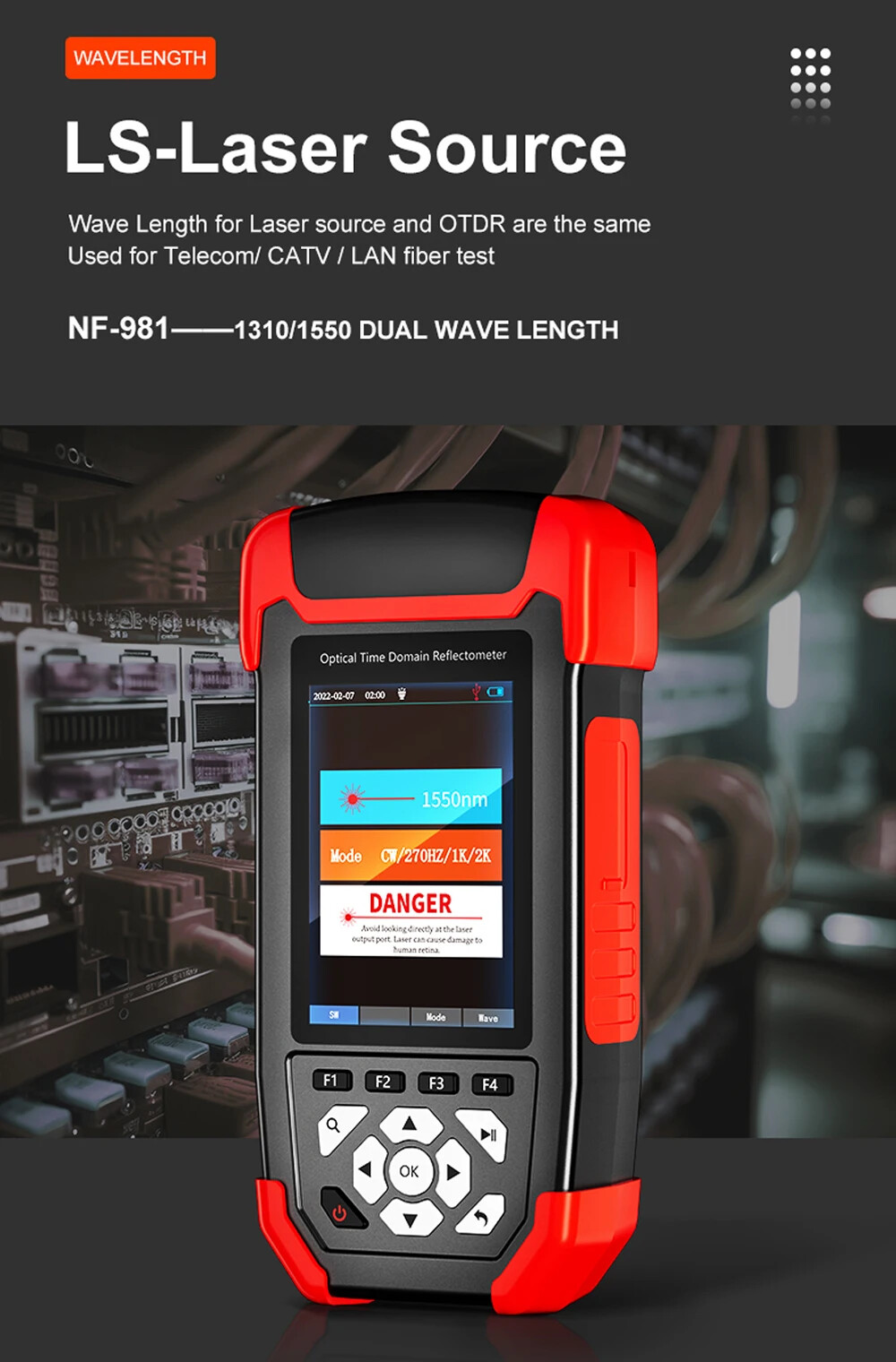 3.5in LCD Screen Fiber Tester 1310/1550nm Optical Time Domain Reflectometer