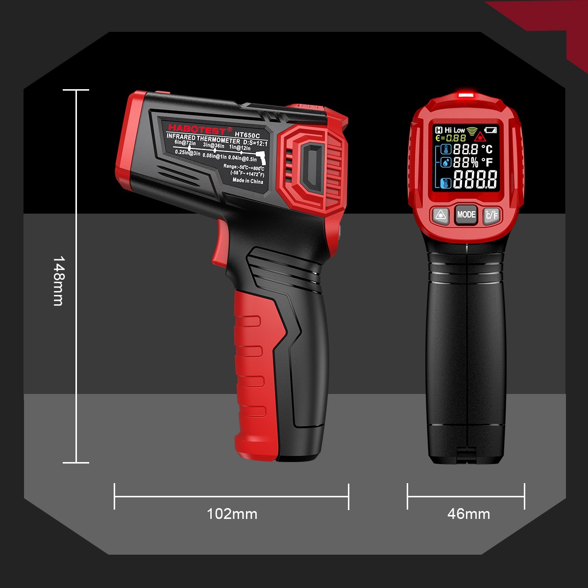 Handheld Infrared Digital Laser Thermometer Temperature Gun Non-contact