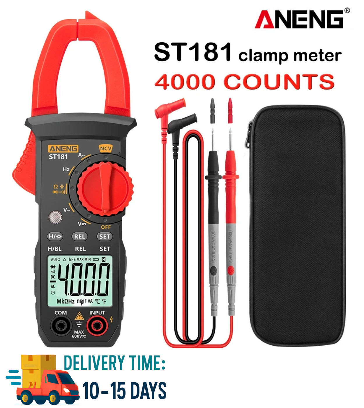 Digital Multimeter Tester AC DC Volt Ohm Amp Clamp Meter Auto Range LCD Handheld