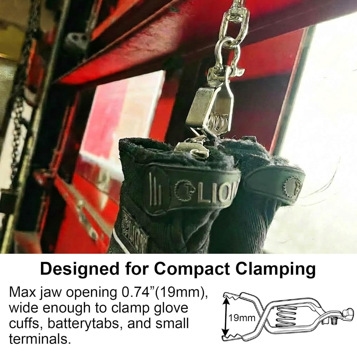 25 Amp Heavy-Duty Metal Alligator Clips, Electrical Battery Clamps with Screw Te
