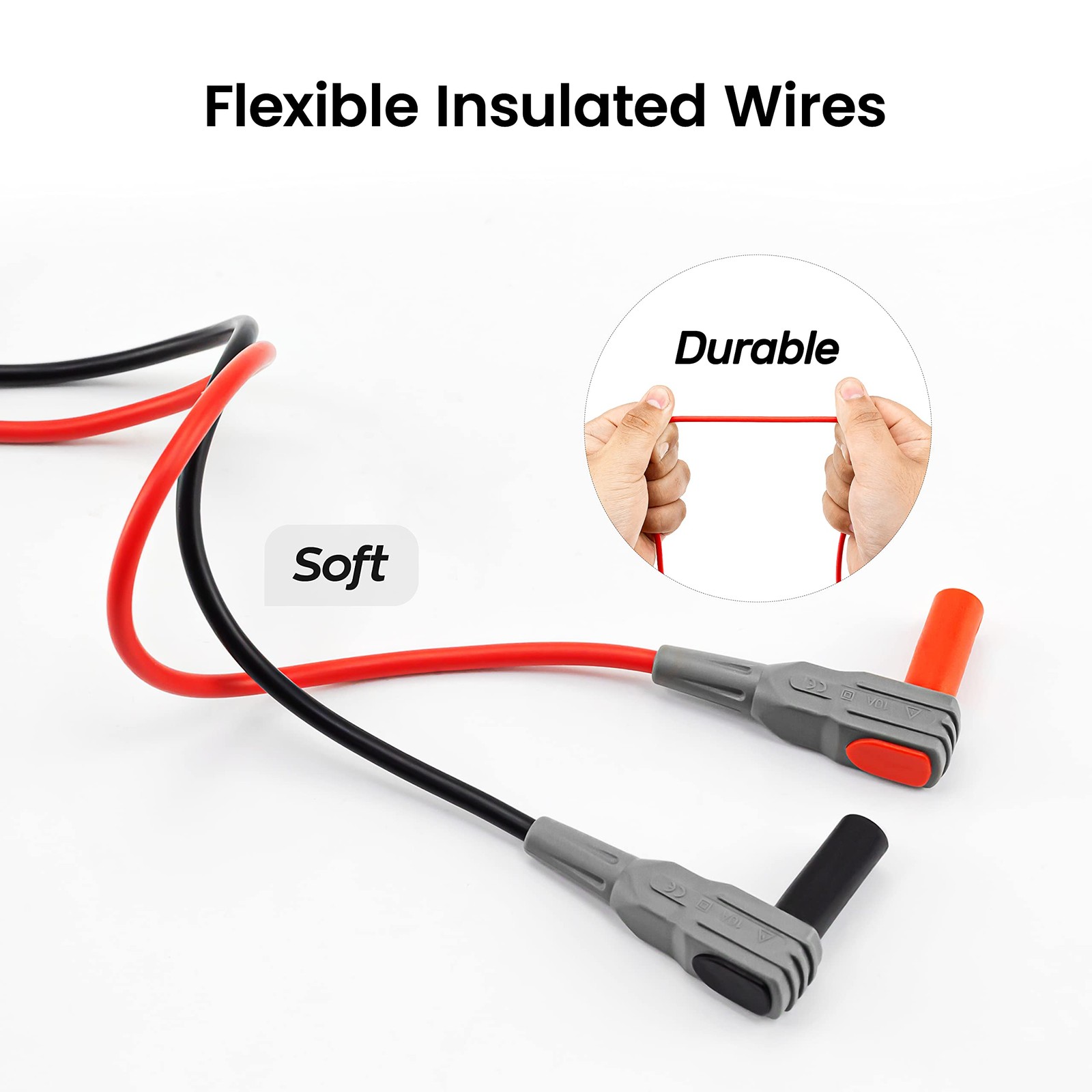 Multimeter Test Lead Set Soft Silicone Leads Kit for Fluke AstroAI INNOVA 11 PCS