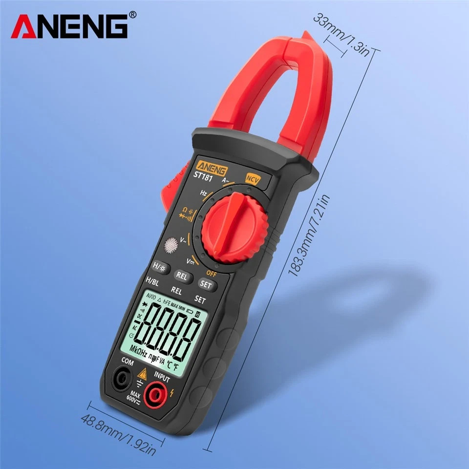 Digital Multimeter Tester AC DC Volt Ohm Amp Clamp Meter Auto Range LCD Handheld