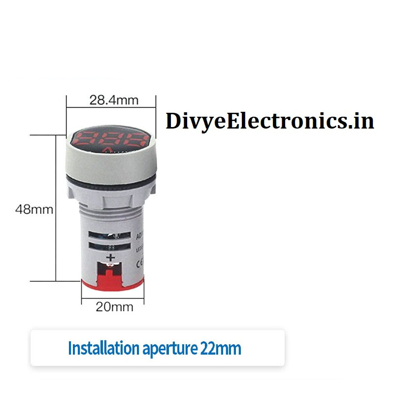 AC 20-500V LED Digital Voltage Meter 110V 220V Voltmeter Indicator(Yellow Color)