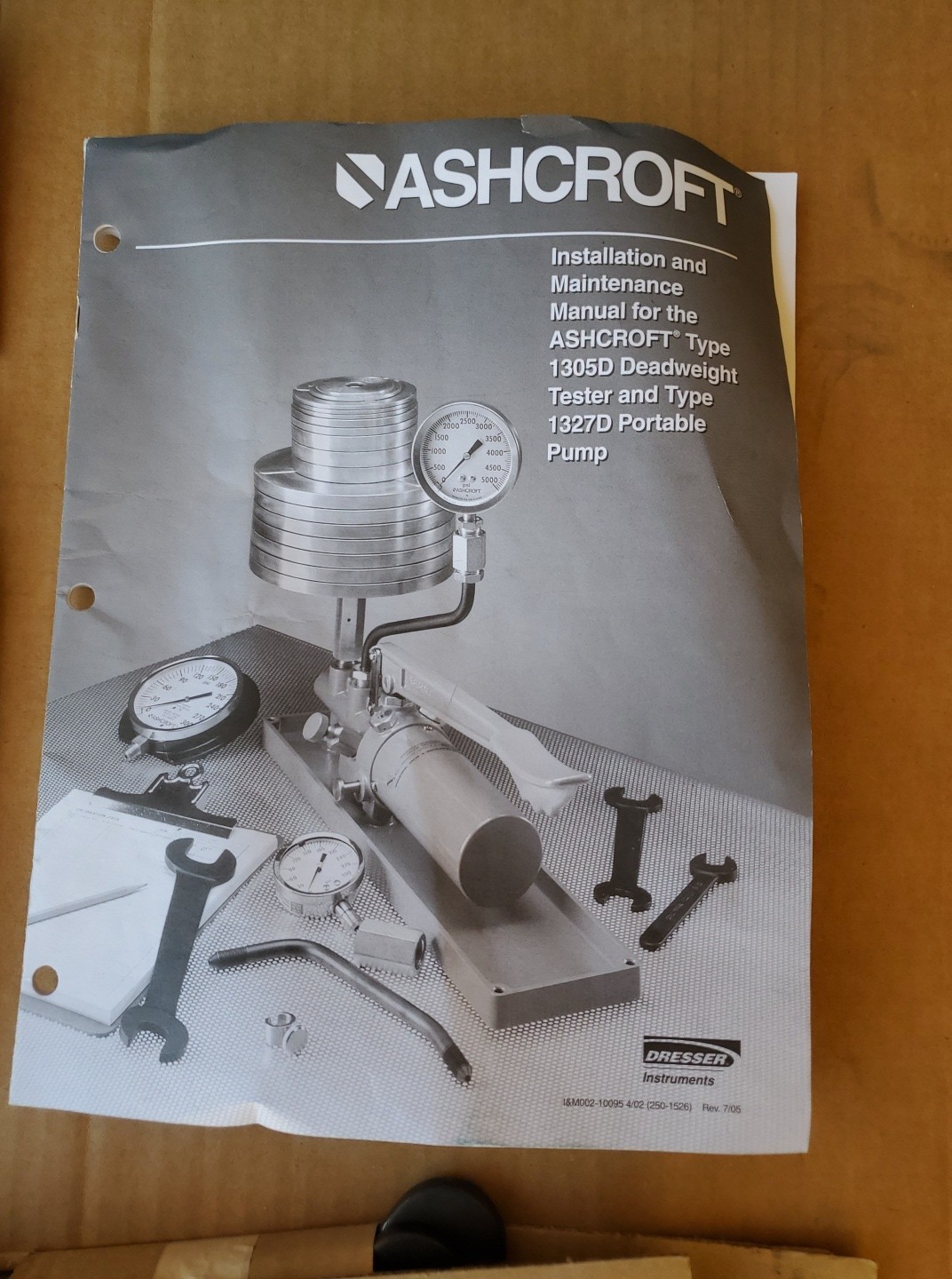 Ashcroft Portable Dead Weight Tester 5,000lb Hydraulic Pressure 1327 DG4-50