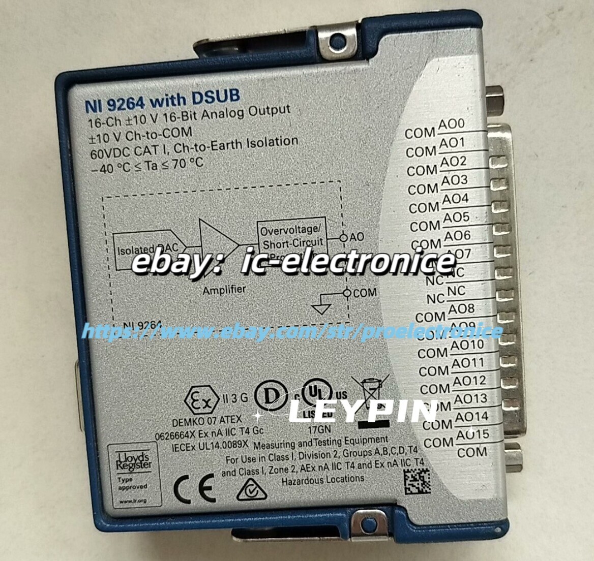 NI 9264 C-Series Module with DSUB, 16-Channel ±10 V 16-Bit used#ic
