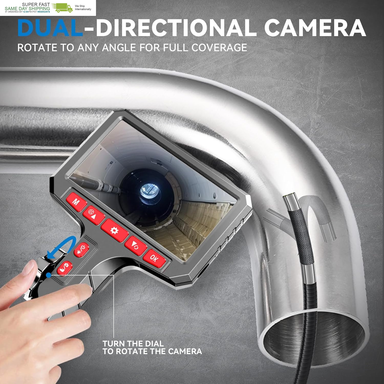 360° Flexible Eorescopes Camera with Light, Inspection Endoscope, 0.24-Inch Prob