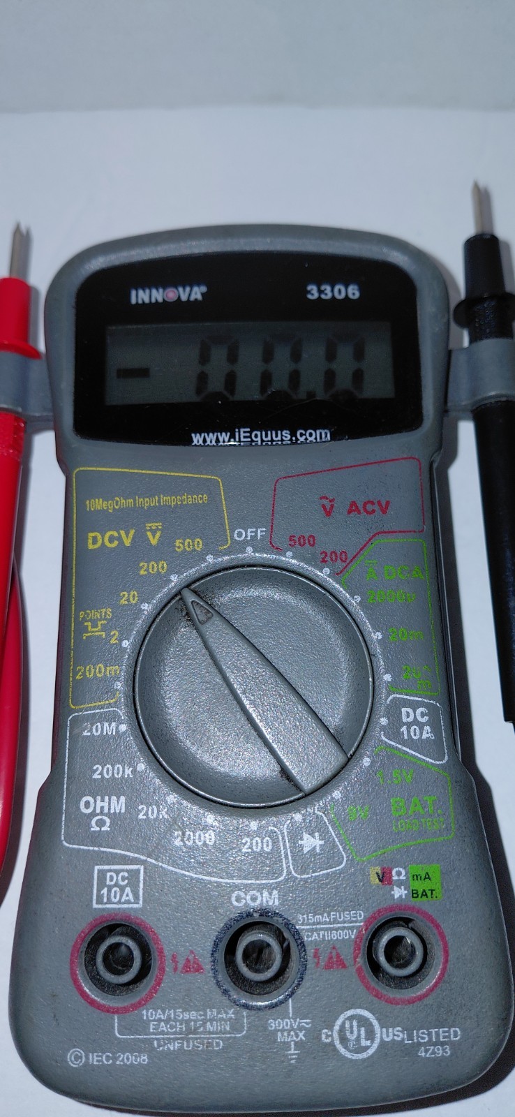 Innova 3306 Hands-Free Auto Ranging Digital Multimeter Tester with Leads