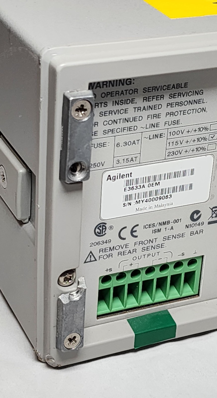 Agilent E3633A DC Power Supply 0-8V, 20A/0-20V, 10A HP Keysight 115V