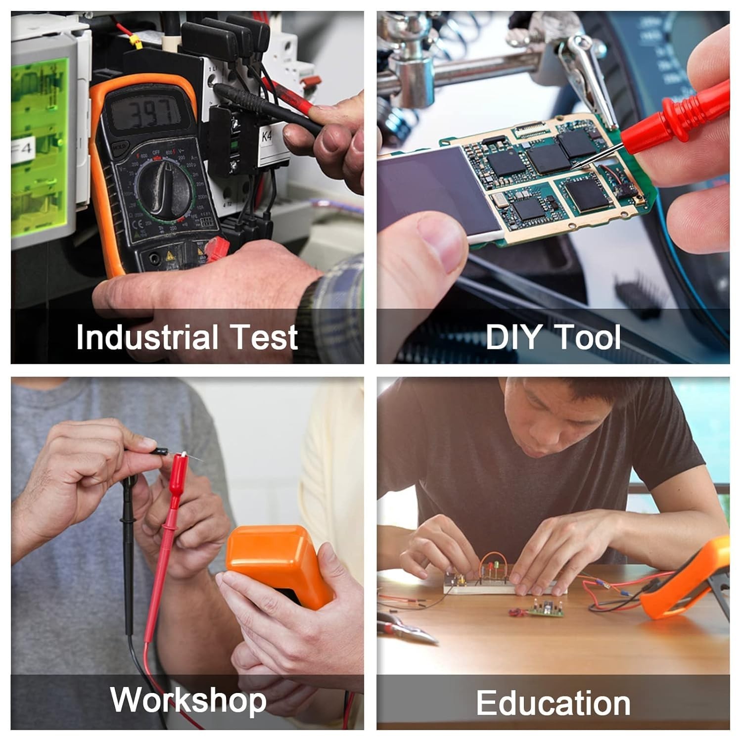 Digital Multimeter Voltmeter Battery Voltage Multi Tester Orange and Black