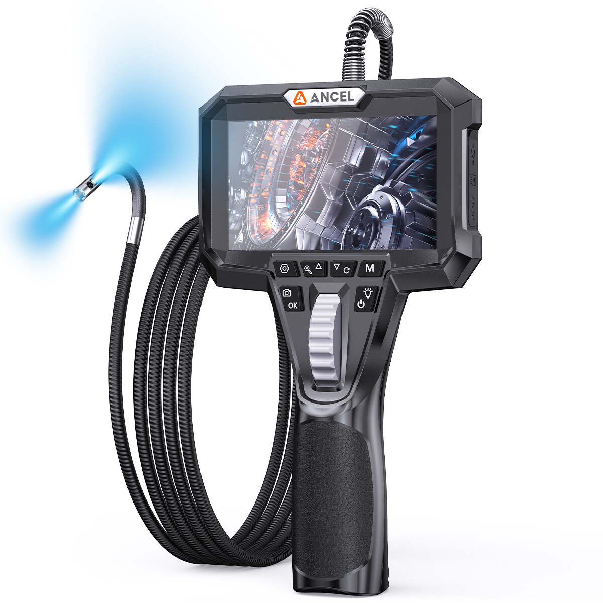 6.5mm 4.3Inch Articulating Borescope Endoscope Inspection Camera With 7LED Light