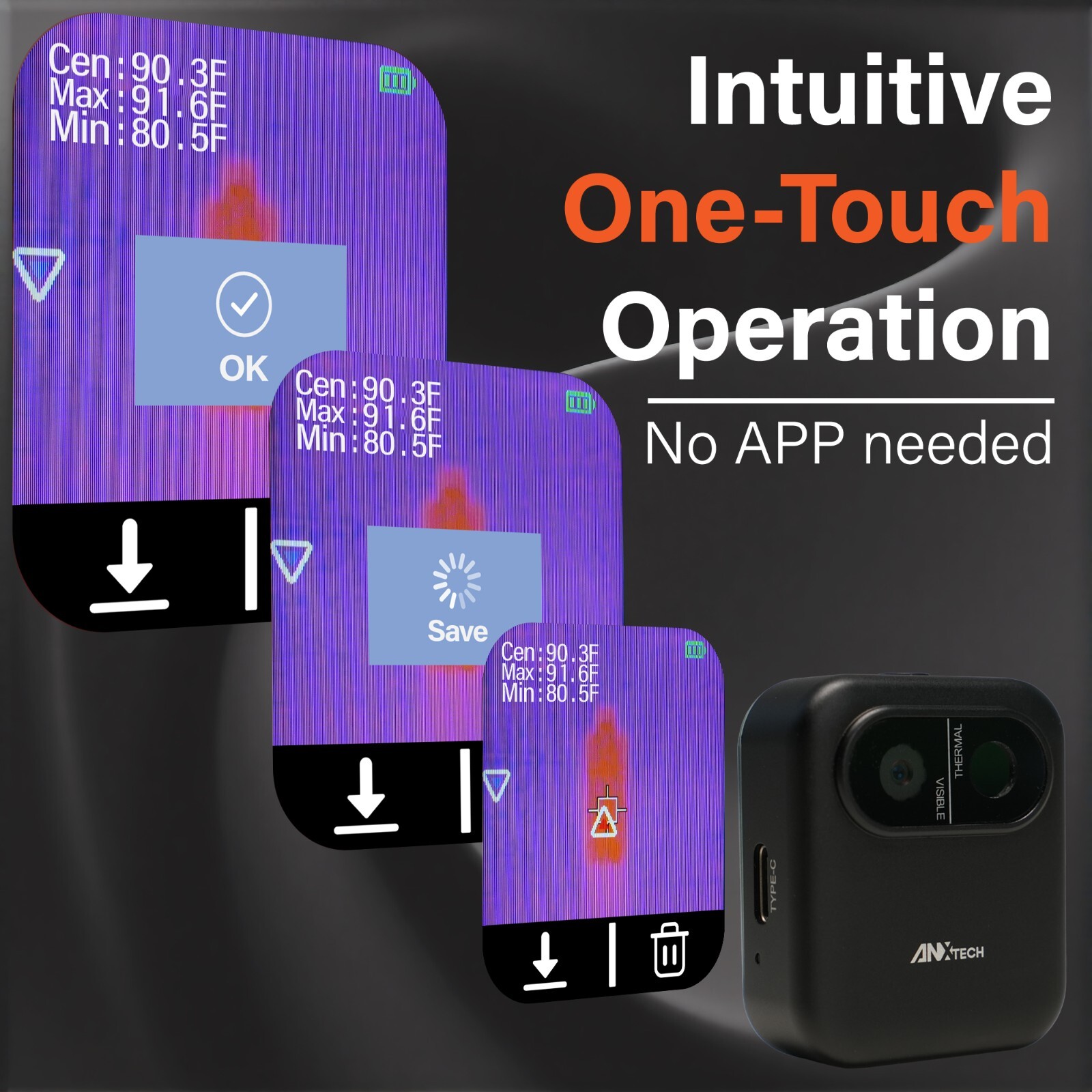 Thermal Imaging Camera IR Resolution 80×60 Infrared Thermal Imager Touchscreen