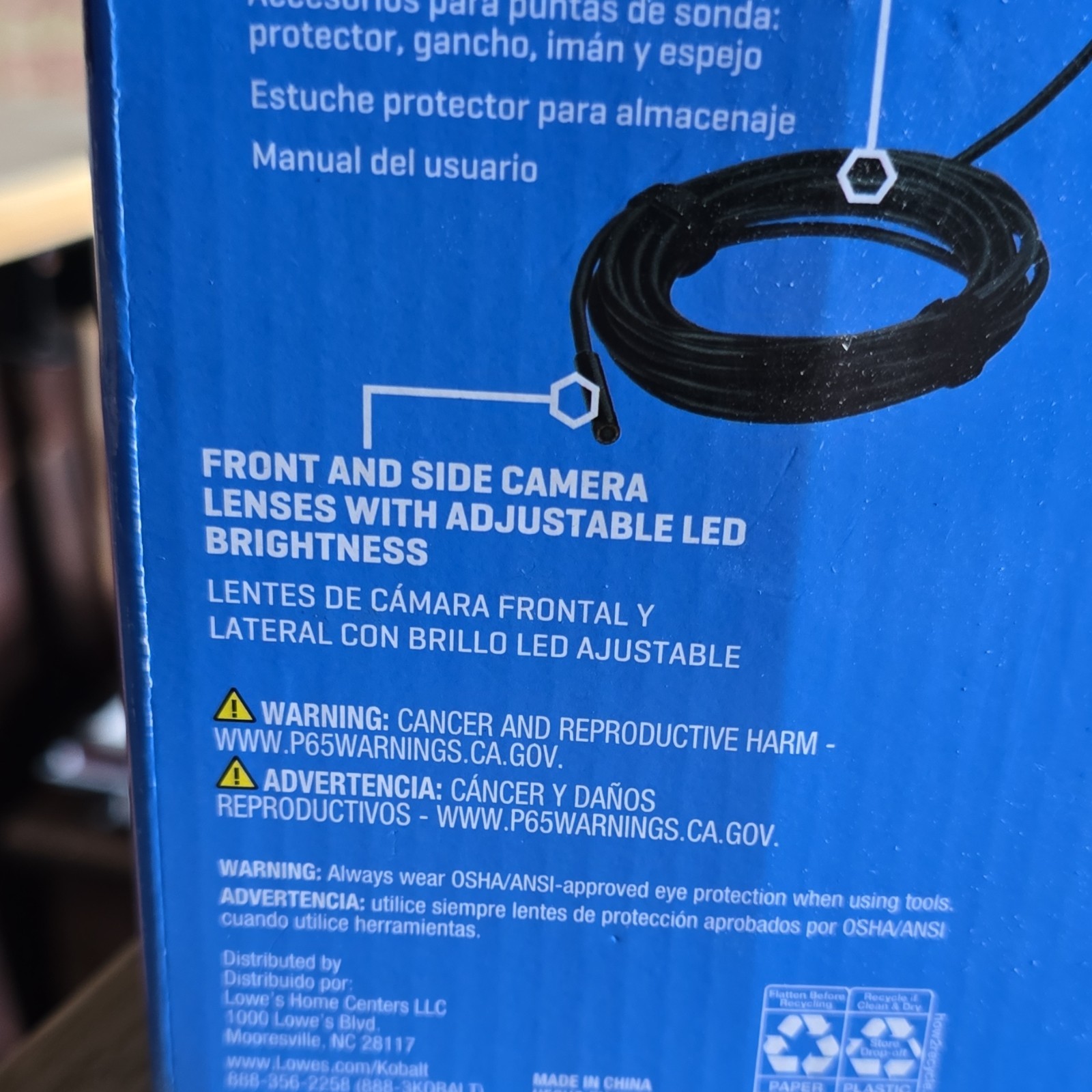 Kobalt Digital Inspection Camera 16.4ft IP67 LCD USB-C MicroSD MPN 5982649