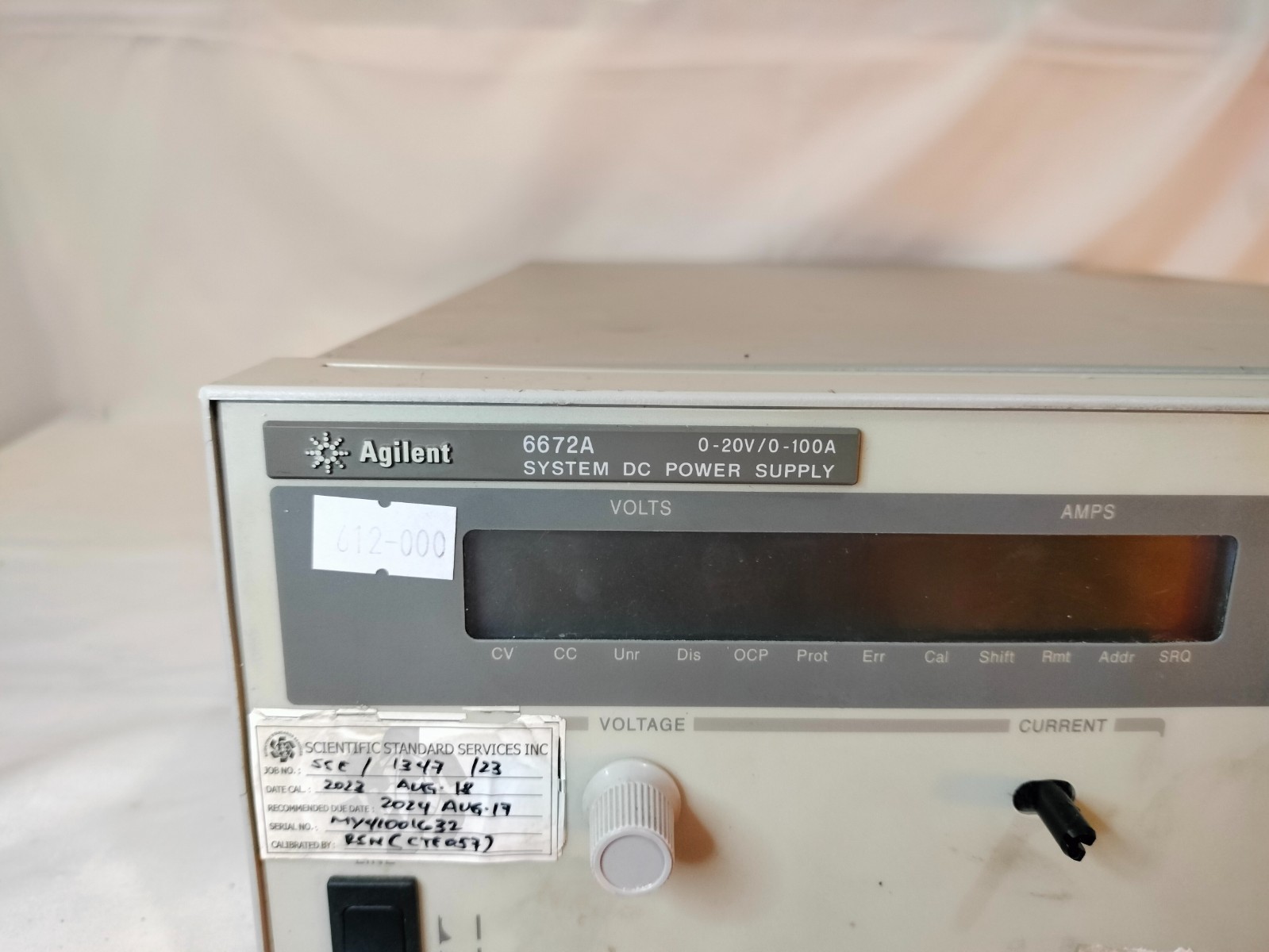 Agilent 6672A System DC Power Supply 0-20V/0-100A Made in Malaysia MY41001632