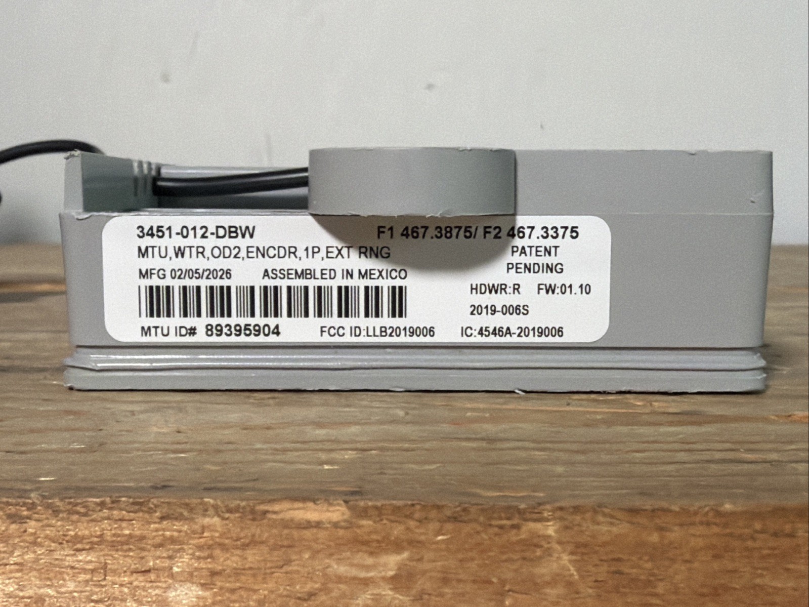 Aclara 3451-012-DBW MTU Water Meter Transmission Unit Wireless Encoder Module RF