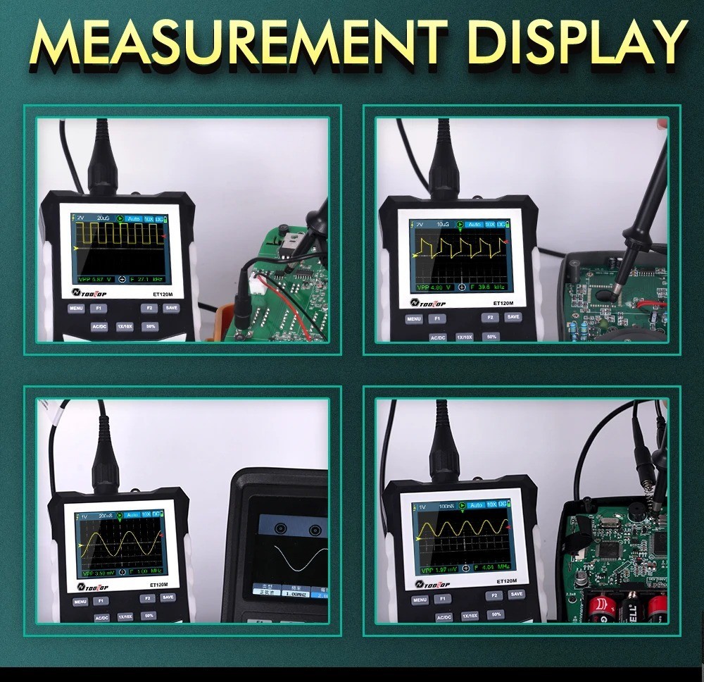 TOOLTOP ET120M Auto Digital Oscilloscope Scope Portable Repair USB C DSO