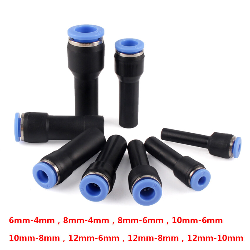 Ø 4-12mm Pneumatic Tube Hose Reducer Adapter Push-In Fittings Straight Connector