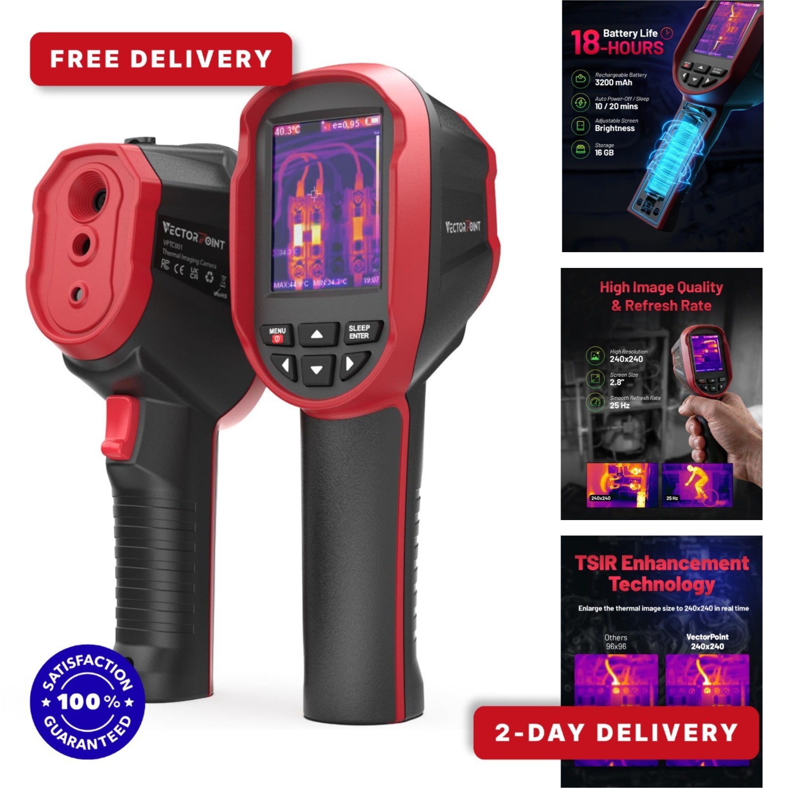 VectorPoint Thermal Camera 240×240 Resolution -4°F to 1022°F Handheld