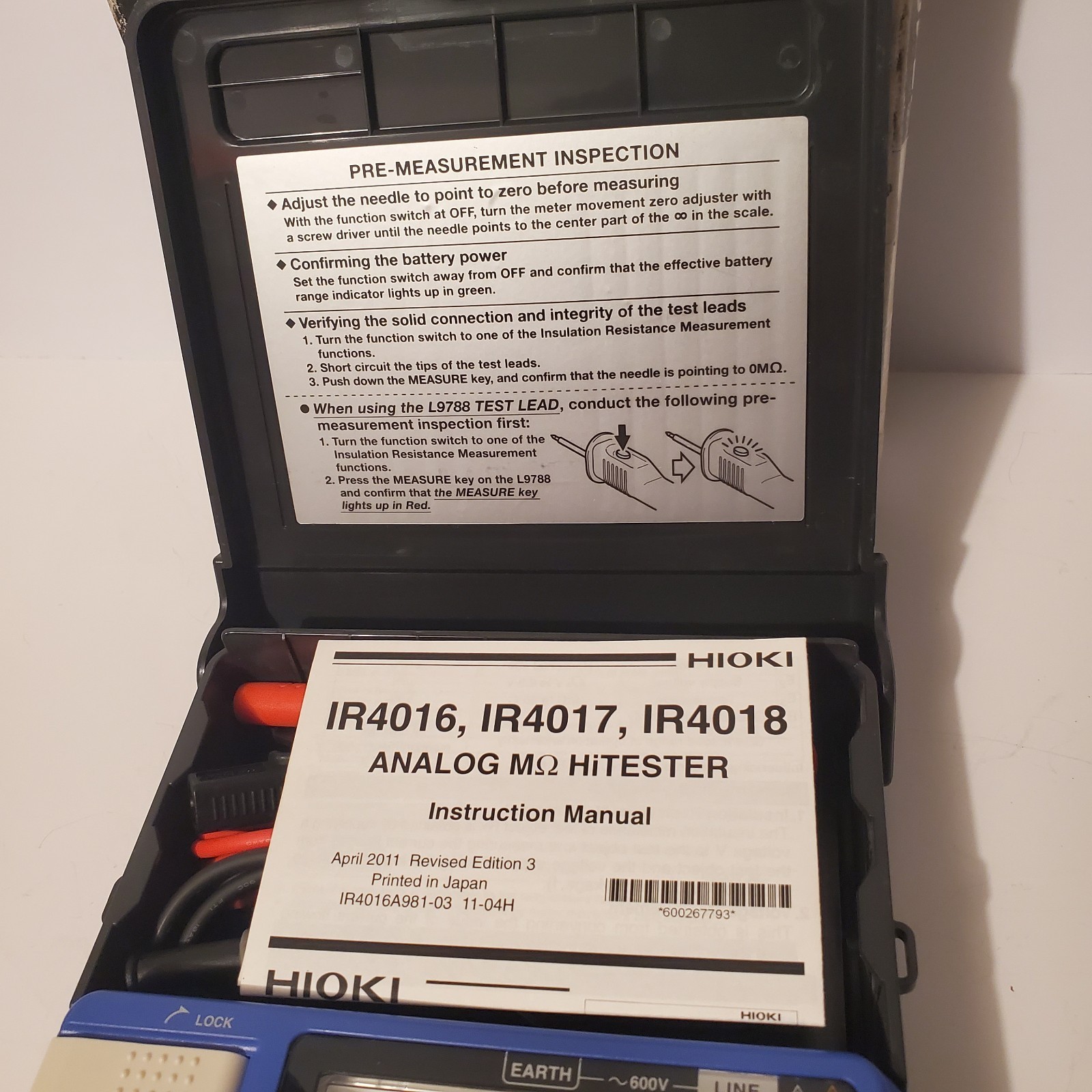 Hioki IR4018-20 Analog Insulation Resistance Tester Single-Range New With Box