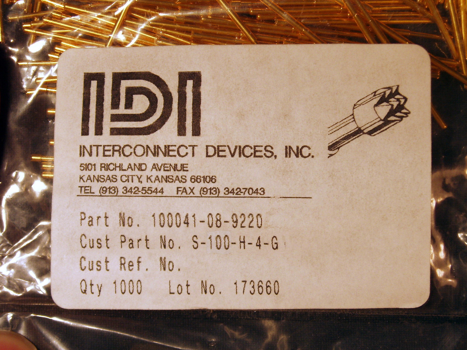 Qty 50: Top Quality IDI Spring Test Probe 24K Gold Pltd S-100 Pogo USA SELLER