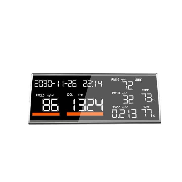 12 in 1 Air Quality Monitor Indoor Easy Calibration Air Quality Meter 9″ W-2