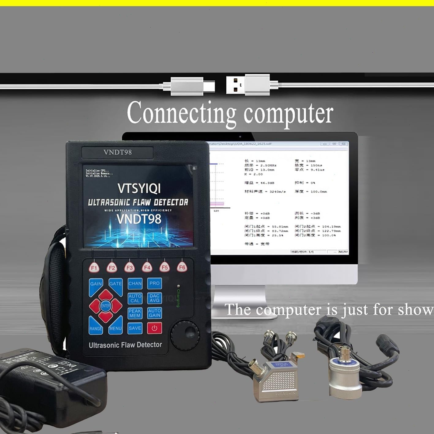 Digital Ultrasonic Flaw Detector with Range 0~10000mm Big Memory of 500 A Graph
