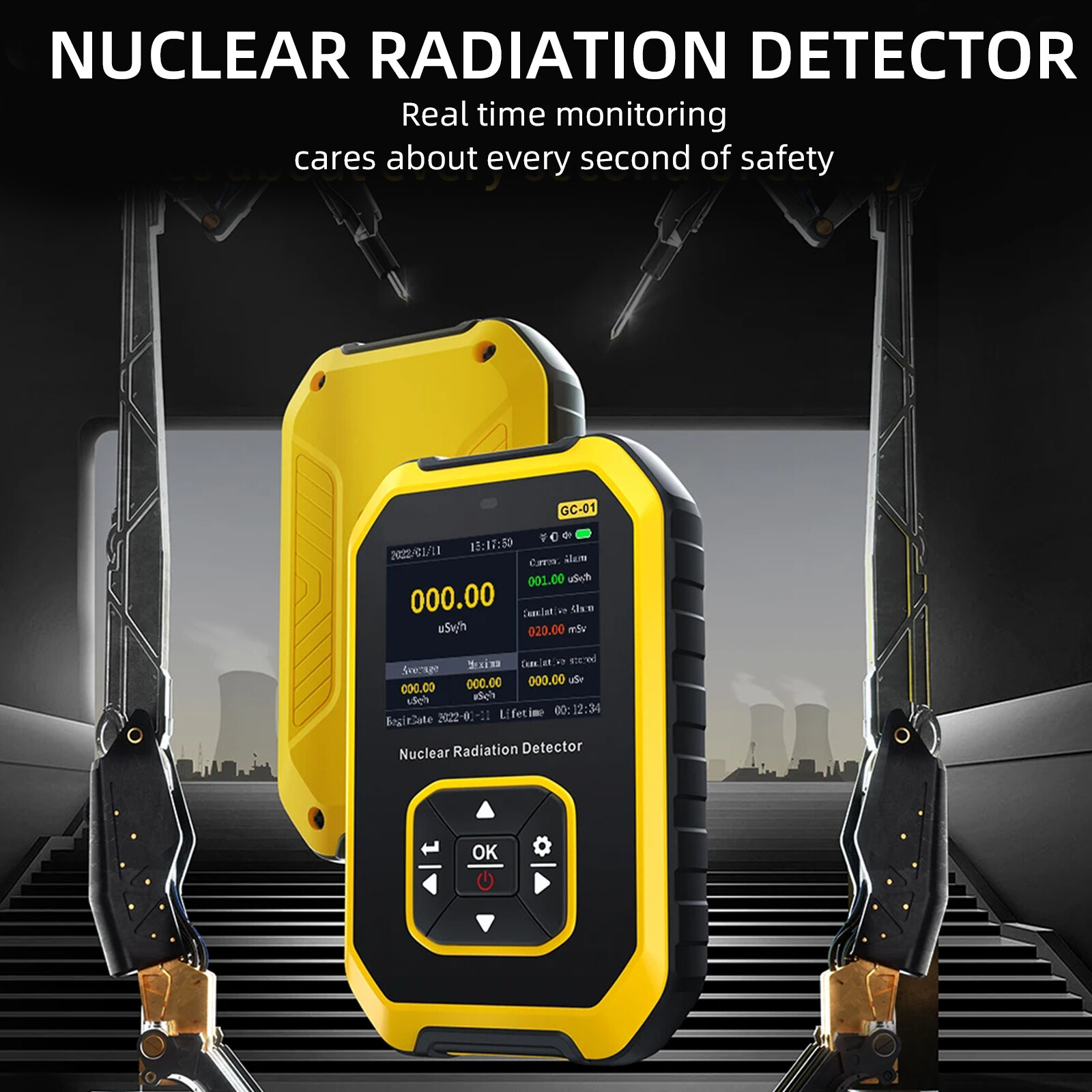 Geiger Counter Nuclear Radiation Detector Gamma X Beta Ray LCD Monitor