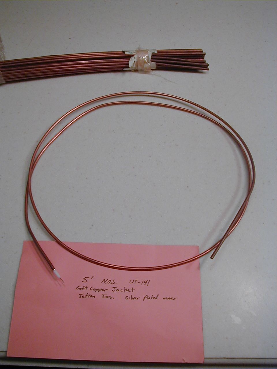 .141 Inch diam. semi-rigid Microwave Hardline Cable 10 feet length 3 pcs NOS