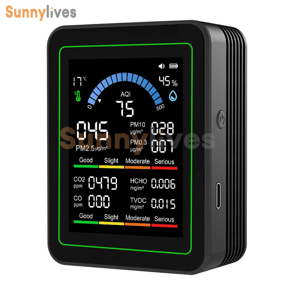 10 in 1 Air Quality Monitor PM 2.5 CO2 Meter TVOC HCHO Humidity Temperature Test