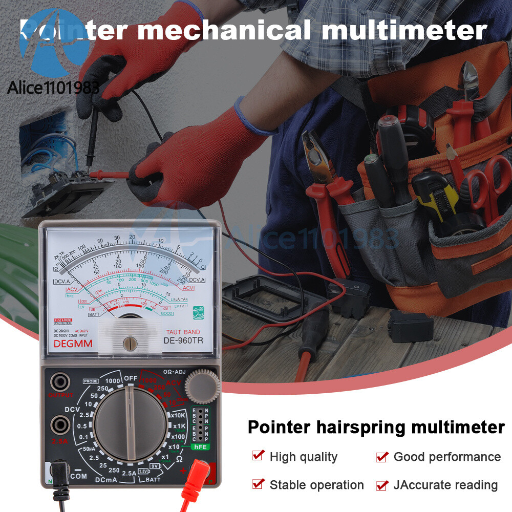 AC DC 1000V Pointer Type Analog Multimeter Meter Voltage Current Resistance