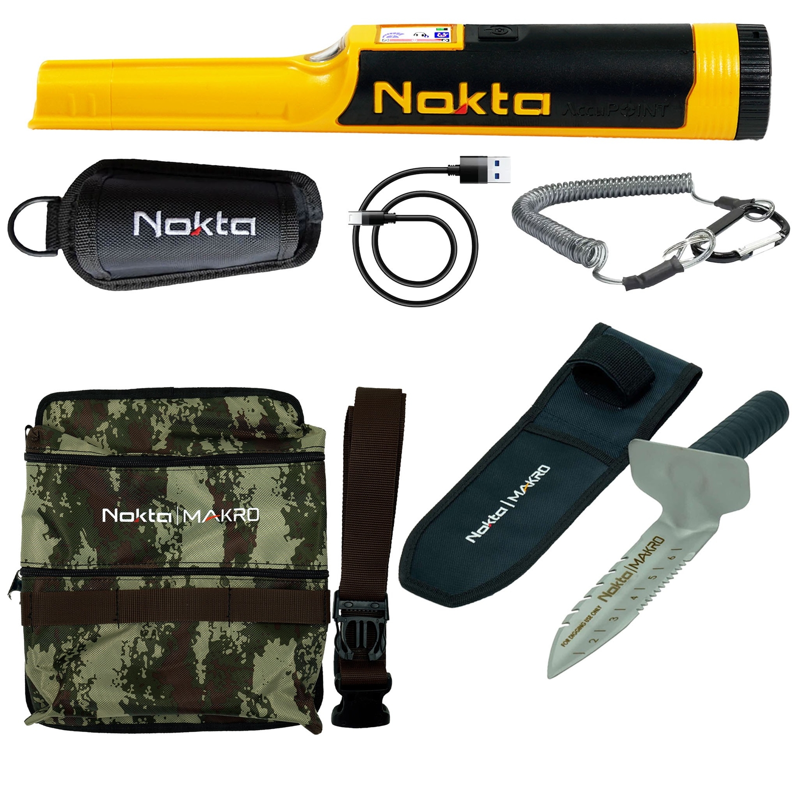 Nokta AccuPOINT Pinpointer Metal Detector with Digger, Belt Holster, and Pouch