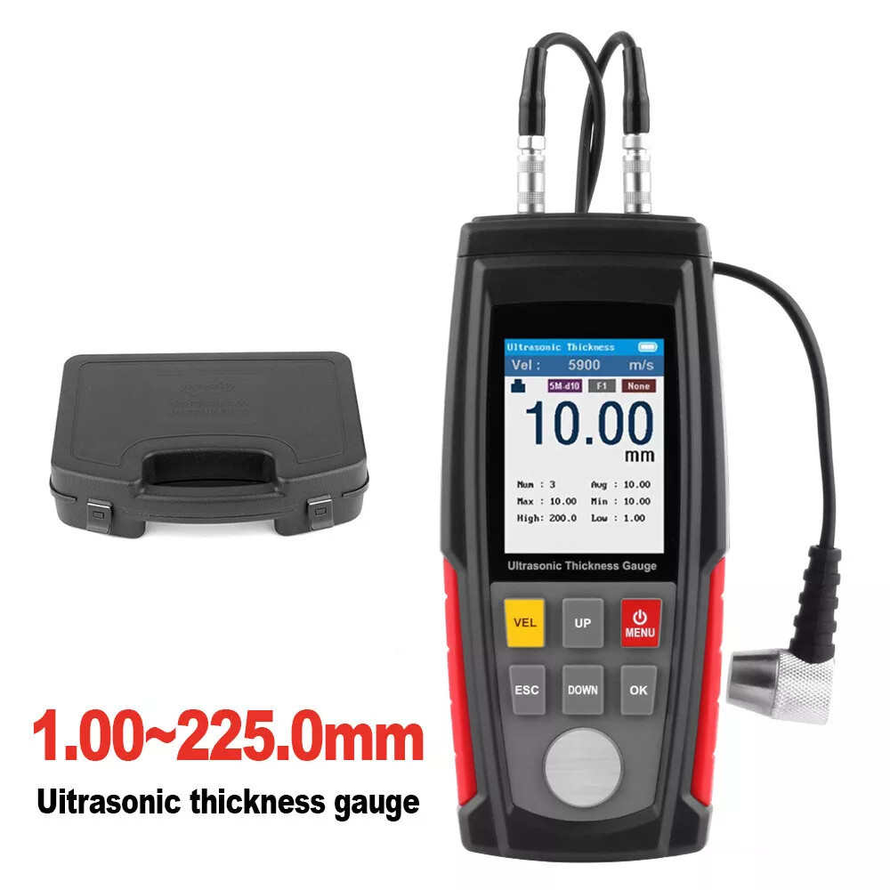 Digital Ultrasonic Thickness Gauge Meter Tester 1-300mm Tool for Metal Cast Iron