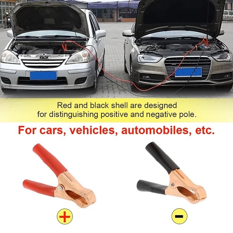 2PCS Car Alligator Clips Crocodile Clip Battery Test Clamps 100A Red Black