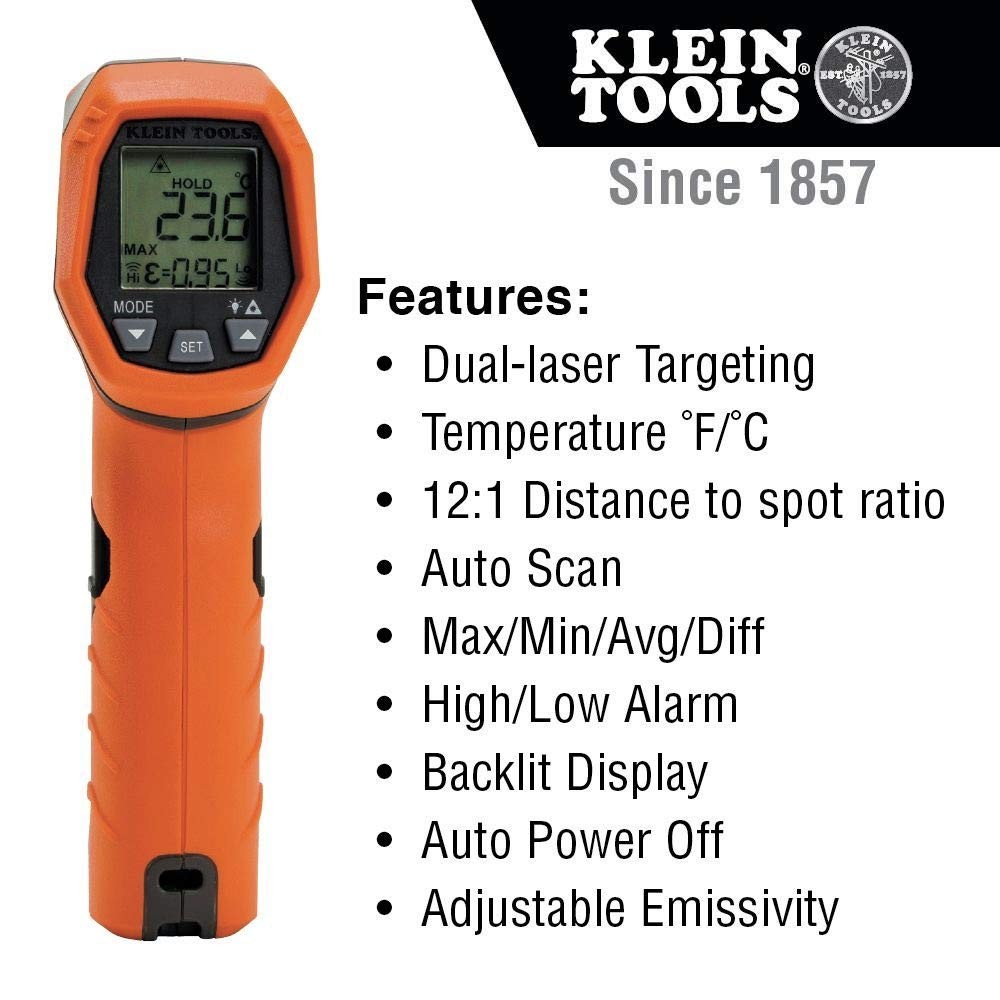 Digital Infrared Thermometer Gun with Dual Laser Targeting & Backlit Display