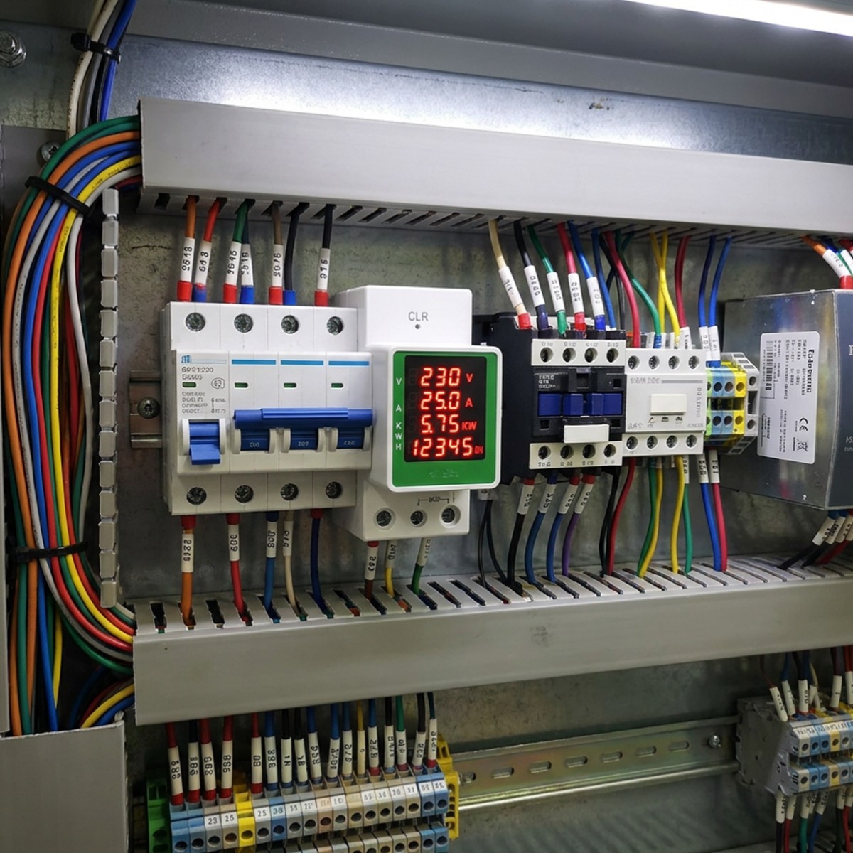Electric Power Meter Monitor Watt Power KWH Din Rail AC 110V 220V 100A Voltmeter