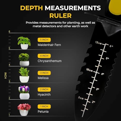 Metal Detector Shovel Stainless Steel Digger with Sheath, Yellow