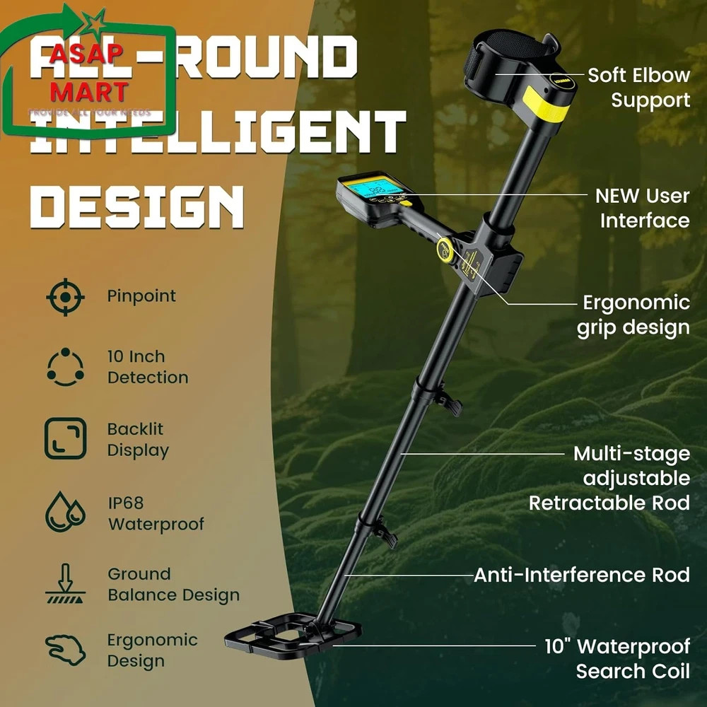 Metal Detector for Adults Waterproof – 2000Mah Chargeable Professional Cordless