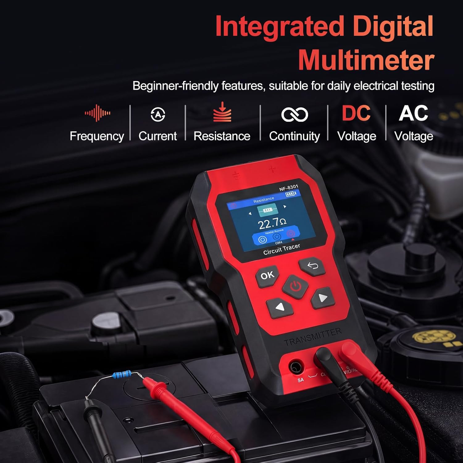 Underground Wire Locator – Upgraded Cable Locator with Digital Multimeter, Recha