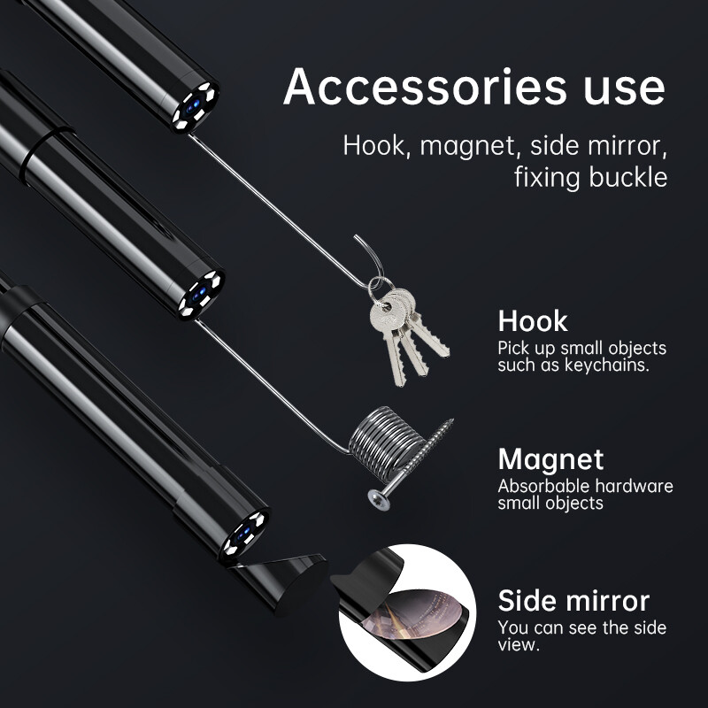 HD 1080P LED Handheld Industrial Endoscope Borescope 8mm Inspection Snake Camera